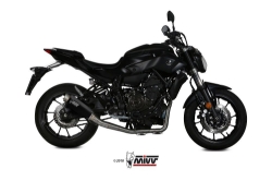 Afbeeldingen van MIVV compleet 2-1 systeem met GP PRO black RVS demper Yamaha MT-07 '14-20