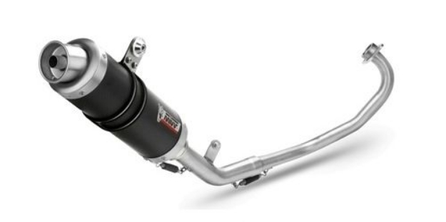 Afbeeldingen van MIVV compleet 1-1 systeem met carbon GP demper Yamaha MT-125 '15-/ YZF-R125 '14-