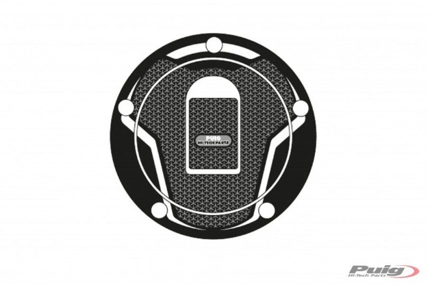 Afbeeldingen van Tankdopcover Puig voor Kawasaki '00-05 (5 gaten) zwart/carbon look