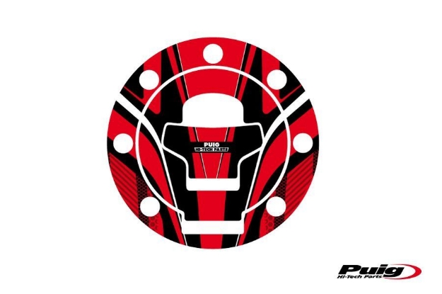 Afbeeldingen van Tankdopcover Radikal Puig voor Suzuki modellen '96-'02-Rood