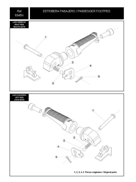 Afbeeldingen van Voetsteunadapters achterzijde van Puig voor Honda Crossrunner / MSX125