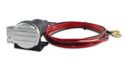 Afbeeldingen van Sigaret aansluiting met zelfsluitende klep (chroom) en zekering Baas