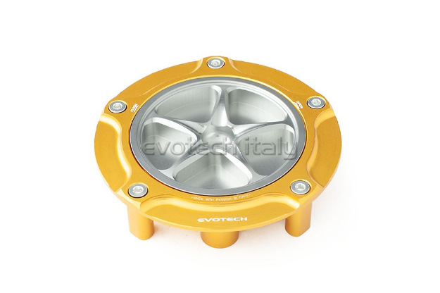 Afbeeldingen van Tankdop Evotech met schroefdop Honda (diverse modellen) goud/zilver