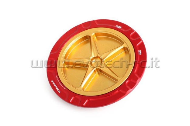 Afbeeldingen van Tankdop met schroefdop van Evotech voor Aprilia / Ducati / MV Agusta rood/goud