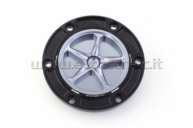 Afbeeldingen van Tankdop met schroefdop Evotech diverse Aprilia / KTM / MV Agusta / Triumph (ATB2) zwart/titanium