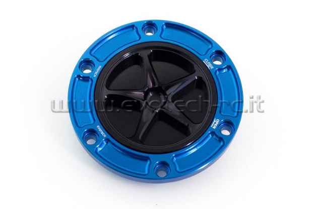 Afbeeldingen van Tankdop met schroefdop Evotech diverse Aprilia / KTM / MV Agusta / Triumph (ATB2) blauw/zwart