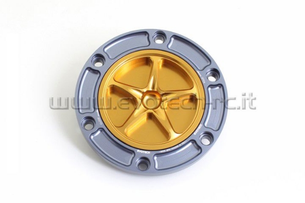Afbeeldingen van Tankdop met schroefdop Evotech diverse Aprilia / KTM / MV Agusta / Triumph (ATB2) titanium/goud