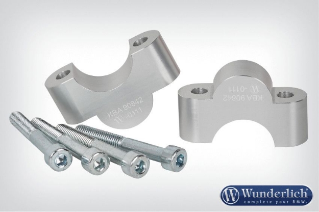 Afbeeldingen van Handlebar riser ERGO 25mm BMW R1200GS LC/Adv. '13- / S1000XR - silver Wunderlich