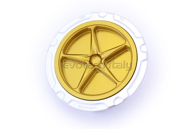 Afbeeldingen van Tankdop met schroefdop Evotech BMW R Nine T/ 1200 Scrambler '14- zilver/goud