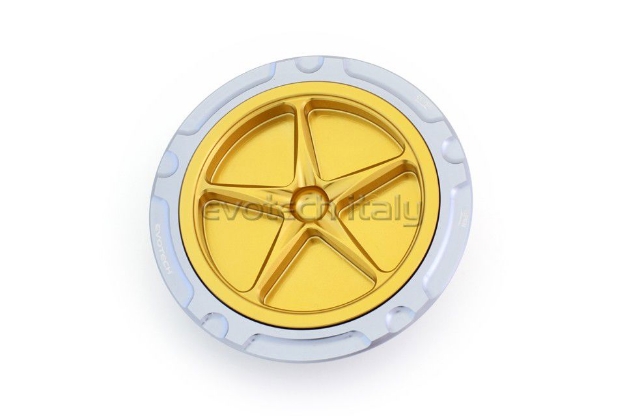 Afbeeldingen van Tankdop met schroefdop Evotech BMW R Nine T/ 1200 Scrambler '14- titanium/goud