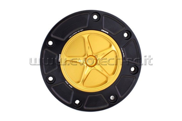 Afbeeldingen van Tankdop met schroefdop Evotech Honda zwart/goud