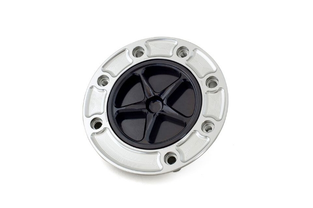 Afbeeldingen van Tankdop met schroefdop Evotech Suzuki 7 bouten (SU1) zilver/zwart