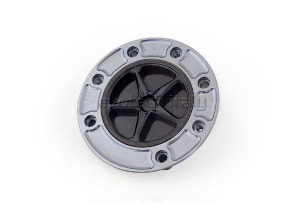 Afbeeldingen van Tankdop met schroefdop Evotech Suzuki 7 bouten (SU1) titanium/zwart