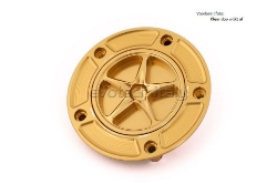 Afbeeldingen van Tankdop met schroefdop Evotech Suzuki 5 bouten (SU2) goud/oranje