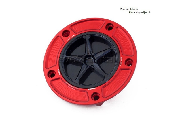 Afbeeldingen van Tankdop met schroefdop Evotech Yamaha rood/matzwart