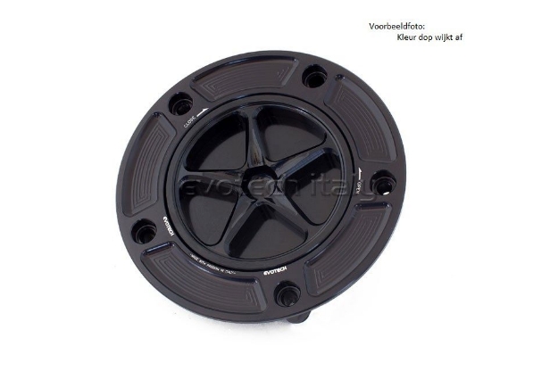 Afbeeldingen van Tankdop met schroefdop Evotech Yamaha zwart/matzwart