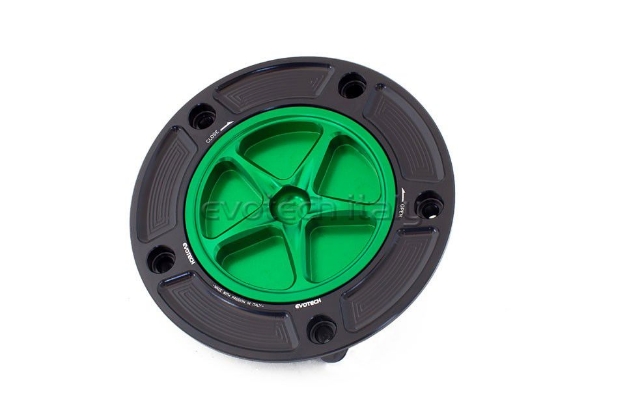 Afbeeldingen van Tankdop met schroefdop Evotech Yamaha zwart/groen