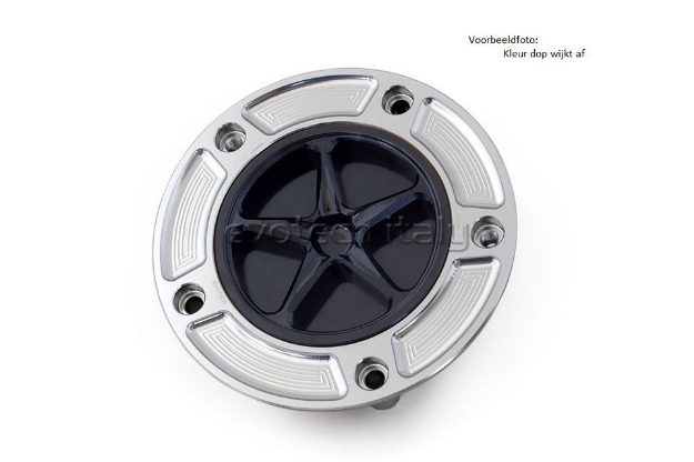 Afbeeldingen van Tankdop met schroefdop Evotech Yamaha zilver/matzwart