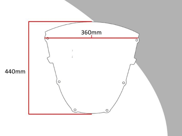 Afbeeldingen van Vervangingsruit Touring/ Flip-up Yamaha TRX850-zwart