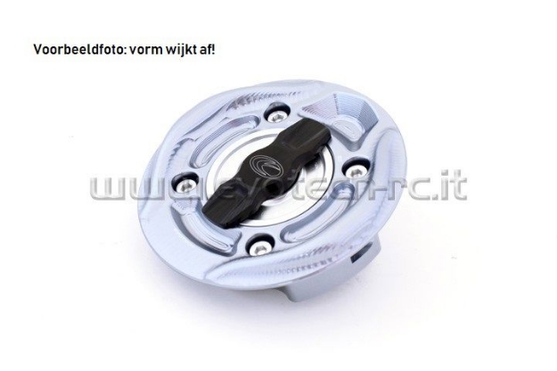 Afbeeldingen van Tankdop met snelsluiter van Evotech voor diverse Aprilia / Ducati / KTM / MV Agusta -titanium/zilver