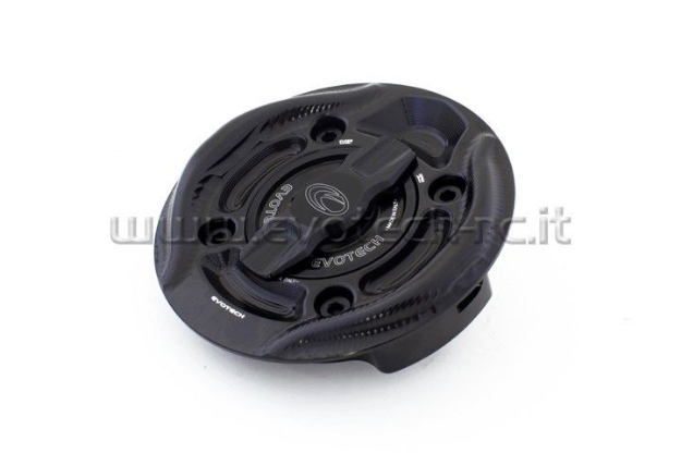 Afbeeldingen van Tankdop met snelsluiter van Evotech voor diverse Ducati modellen zwart/zwart