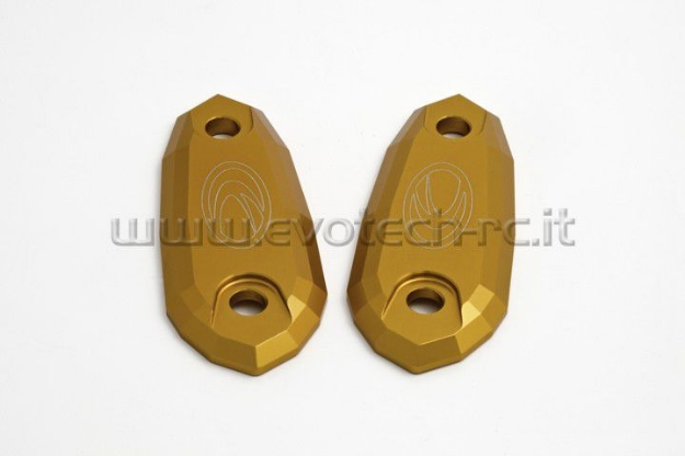 Afbeeldingen van Spiegelafdekplaatjes Evotech Kawasaki ZX6-R 2009-2014-Goud