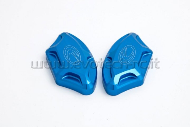 Afbeeldingen van Spiegelafdekplaatjes Evotech Yamaha YZF-R6 2008-2013-Blauw