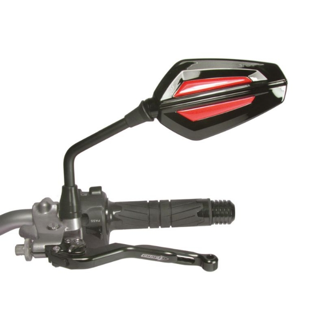 Afbeeldingen van Stuurspiegel model Eighty links/rechts zwart/rood Chaft