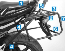 Afbeeldingen van Kofferrek zwart Hepco & Becker Yamaha FZ1 Fazer '06-