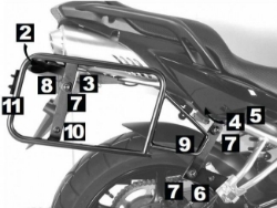 Afbeeldingen van Kofferrek zilver Lock-it Hepco&Becker Yamaha FZ6 / Fazer 07-09-DEMO