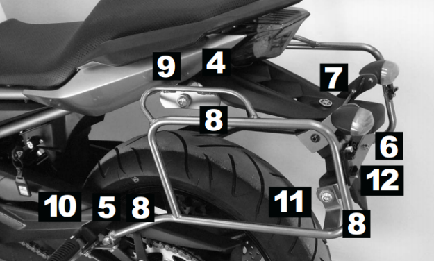 Afbeeldingen van Kofferrek zwart Hepco&Becker Lock-it Yamaha XJ6/ XJ6 DIVERSION '09-'12