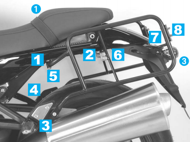Afbeeldingen van Kofferrek zwart Hepco&Becker Moto Guzzi GRISO 850/ 1100/ 1200