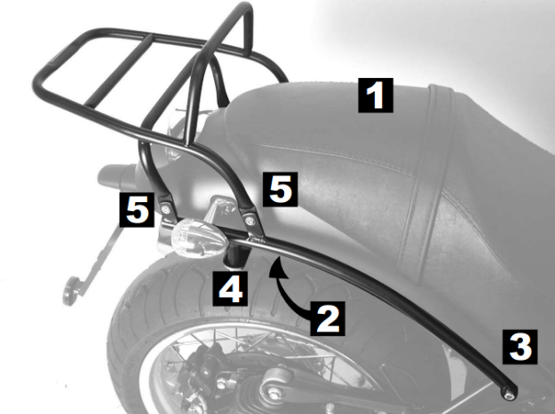 Afbeeldingen van Topdrager zwart Hepco&Becker Moto Guzzi C940 Bellagio