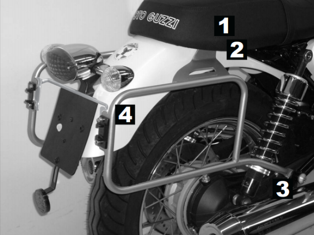 Afbeeldingen van Kofferrek chroom Hepco&Becker Moto Guzzi V7 classic/ V7 Special