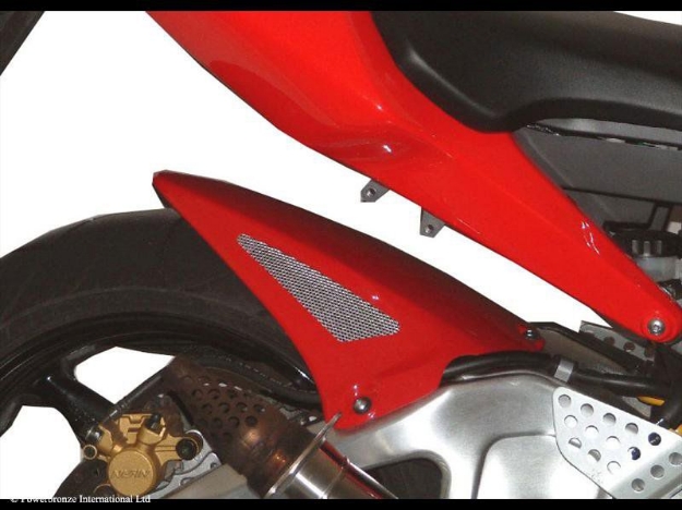 Afbeeldingen van Achterspatbord sport-line zwart met zilver gaas Honda CBR900RR 2002-2003 UVK