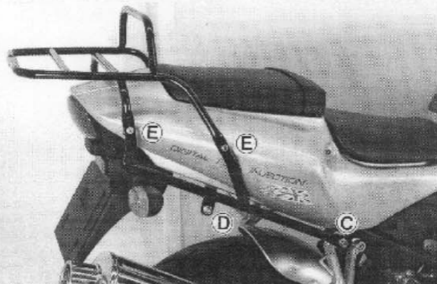 Afbeeldingen van Topdrager zwart Hepco & Becker Triumph Speed Triple T 509 / Speed Triple 955i '02-'04 / Daytona 955 i '02-'06