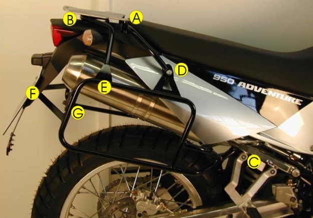 Afbeeldingen van Kofferrek zwart Hepco&Becker KTM LC 8 950/ 990 Adventure '06-