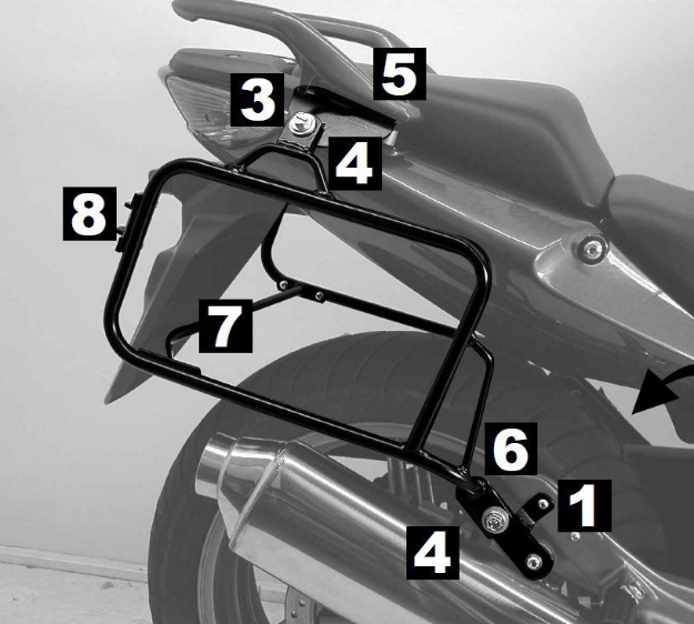 Afbeeldingen van kofferrek zwart Lock-it Hepco & Becker Honda CBF600 '04-'07