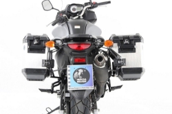 Afbeeldingen van Kofferset Hepco&Becker 'Cutout' met RVS rek en Xplorer koffers Suzuki DL650 V-Strom '12-16