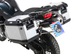 Afbeeldingen van Kofferset Hepco&Becker 'Cutout' met RVS rek en Xplorer koffers BMW F850GS '18-23