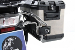 Afbeeldingen van Kofferset Hepco&Becker 'Cutout' met RVS rek en Xplorer BLACK koffers BMW R1200GS LC '13-'18