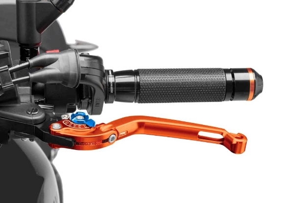 Afbeeldingen van Koppelingshendel Puig opklapbaar oranje/blauw