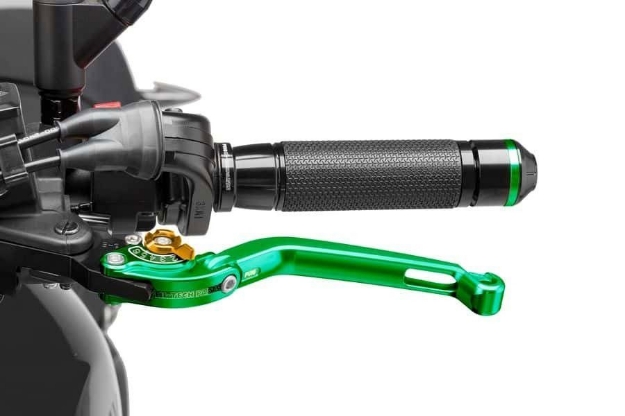 Afbeeldingen van Koppelingshendel Puig opklapbaar groen/goud