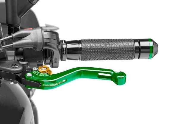 Afbeeldingen van Koppelingshendel Puig kort groen/goud