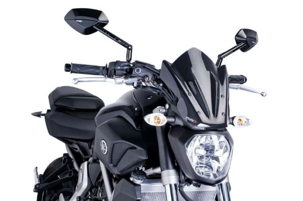 Afbeeldingen van Vervangingsruit naked bike Sport Puig Yamaha MT-07 '14--carbon look