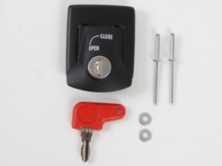 Afbeeldingen van Kofferdekselslot zwart Hepco&Becker ZONDER cilinder/sleutel