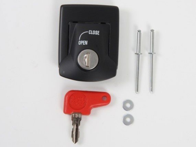 Afbeeldingen van Kofferdekselslot zwart Hepco&Becker ZONDER cilinder/sleutel