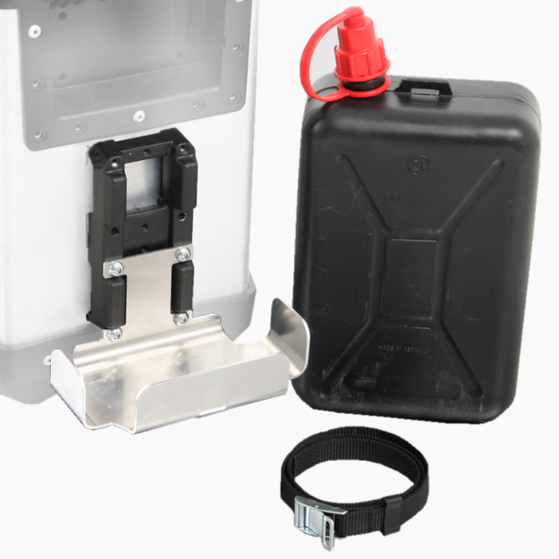 Afbeeldingen van Canister 2 ltr met houder en montageplaat Hepco&Becker