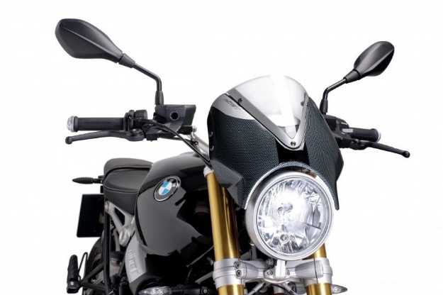 Afbeeldingen van Vervangingsruit naked bike met carbon look kuipje Puig BMW R NineT '14--transparant
