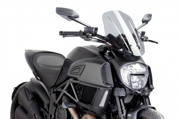 Afbeeldingen van Vervangingsruit naked bike touring verstelbaar Puig Ducati Diavel '14-18 transparant